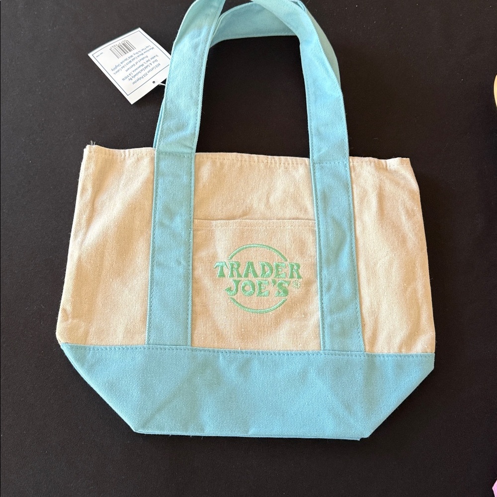 Trader Joe's Mini Tote Pastel Blue Bag🐇